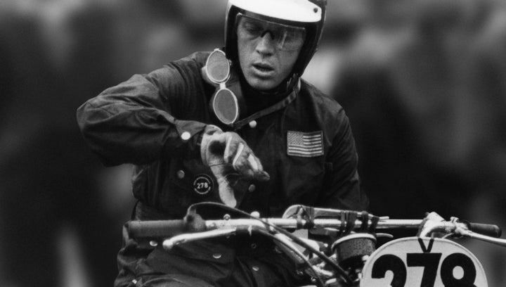 Steve McQueen on motorbike